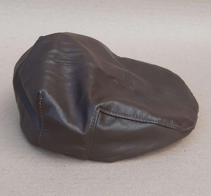 Genuine Leather Men's Cap -Dark Brown