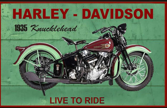Harley Davidson 61 OHV Big Metal Sign