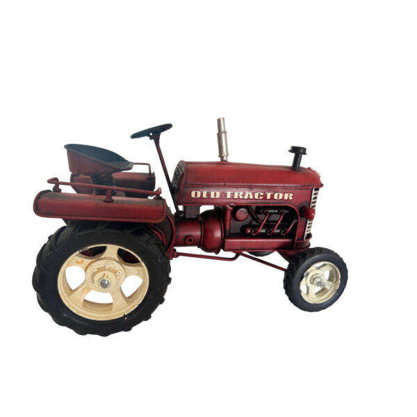 Metal Model Old Tractor-Red