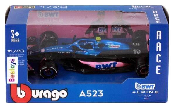 Burago 38072 Formula 1 F1  F 1 Alpine A523 "BWT" 2023 GP No 10 Gasly