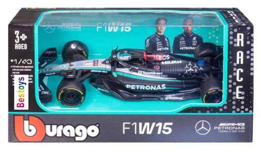 Burago 38208 Formula 1 F1 Mercedes Benz AMG W15 "Petronas" No 63 Russell Grand Prix 2024 GP