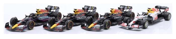 Burago Set 38092 Formula 1 F1 Red Bull RB16 RB18 RB19 Verstappen Perez 1/43 scale
