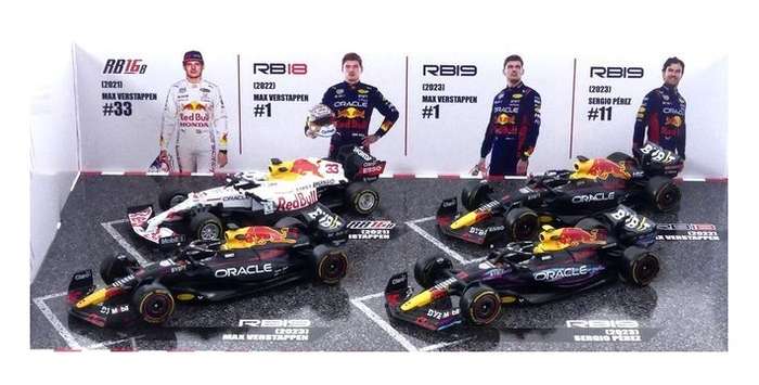 Burago Set 38092 Formula 1 F1 Red Bull RB16 RB18 RB19 Verstappen Perez 1/43 scale