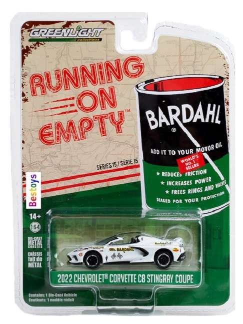 Greenlight Diecast Model Car Running on Empty Chevy Chevrolet Corvette C 8 C8 Stingray Coupe 2022