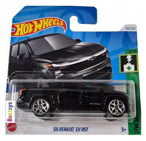 Hot Wheels Hotwheels 2024 110/250 Chevy Silverado EV RST Pickup Green Speed 1/64 scale