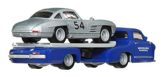 Hot Wheels Car Culture Team Transport Mercedes Benz 300 SL 300SL + Blaues Wunder 1955 Transporter