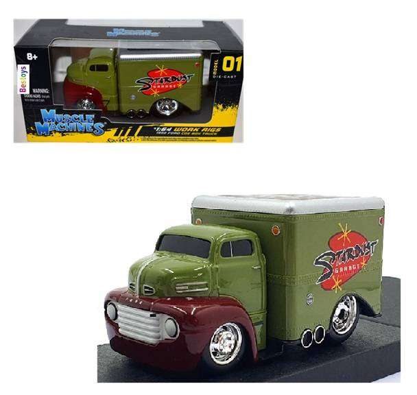 Maisto Muscle Machines Work Rig Ford COE Box Truck 1950 Stardust Garage"