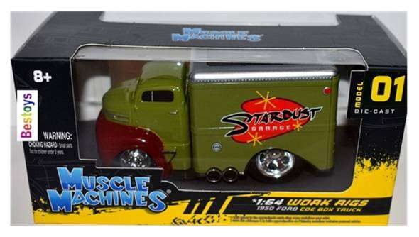 Maisto Muscle Machines Work Rig Ford COE Box Truck 1950 Stardust Garage"