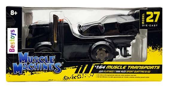 Maisto Muscle Machines Transport JDM Flatbed Truck + Audi Sport Quattro S1 E2 1986