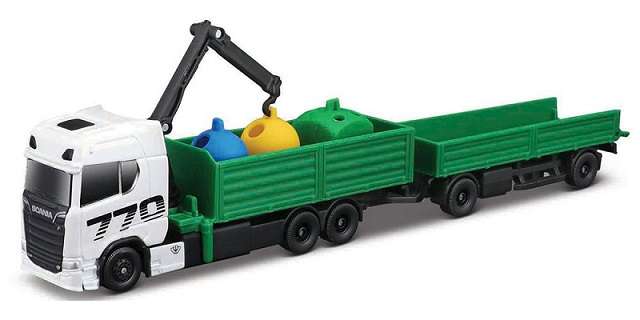 Maisto Mini Work Machines Scania 770 S 770S Truck & Trailer Recycling 1/87