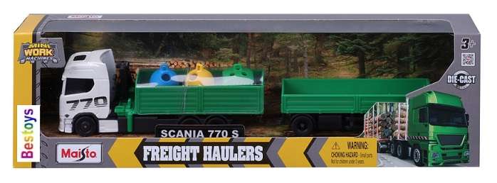 Maisto Mini Work Machines Scania 770 S 770S Truck & Trailer Recycling 1/87