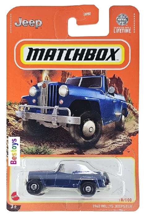 Matchbox Model Car 2024 10/100 Willys Jeepster 1948 1/64 scale