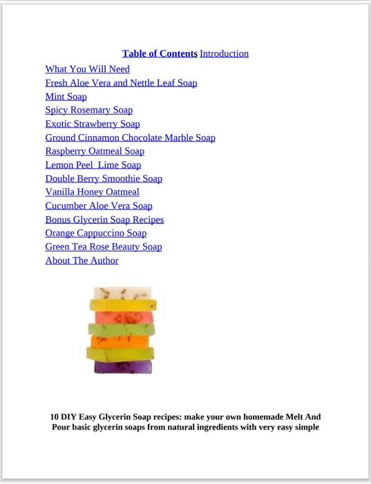 10 DIY Easy Glycerine Soap Recipes PDF EBOOK