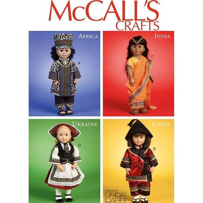 McCalls Crafts - M6855 - International Costumes for 18 inch Dolls - Sewing Pattern