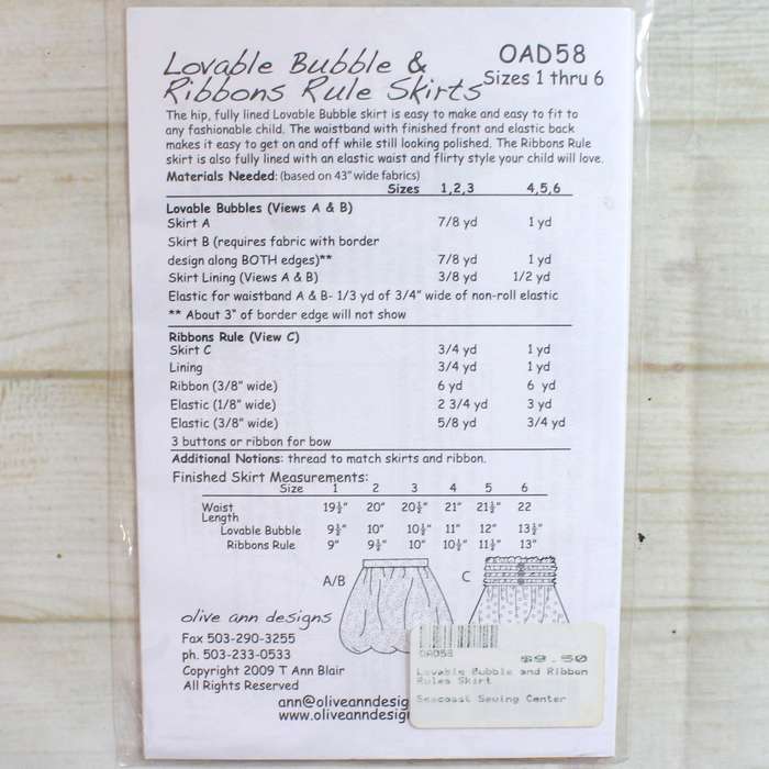 Olive Ann Designs - Skirts for Toddlers and Girls - Sewing Pattern