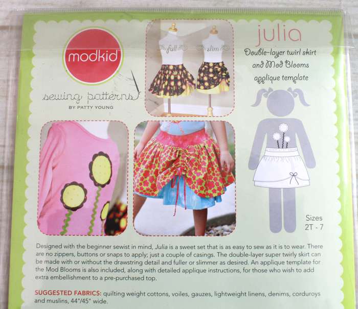 Modkid - Julia Ruffle Skirt for Girls - Sewing Pattern