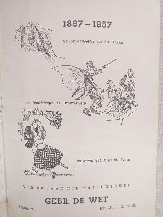 1957 Intervarsity liedjies Stellenbosch Universiteit Maties
