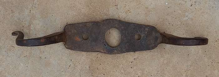 Antique hand made wrought iron double hook