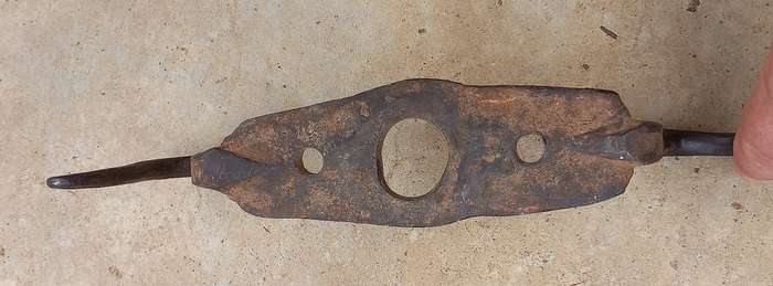 Antique hand made wrought iron double hook