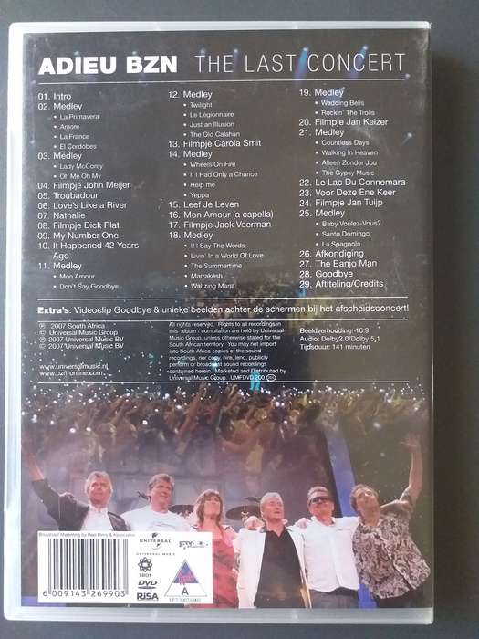 BZN Two DVDs Tequila Sunset and Adieu BZN The last concert SOLD AS IS ONE LOT