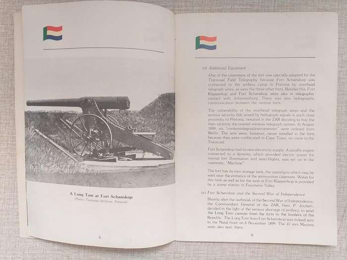 Fort Schanskop Military Museum booklet