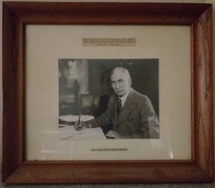 Geraamde foto van Generaal JBM Hertzog