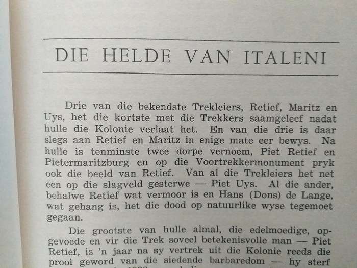 Die helde van Italeni (Jonker Pretorius)  PietUys Voortrekker geskiedenis
