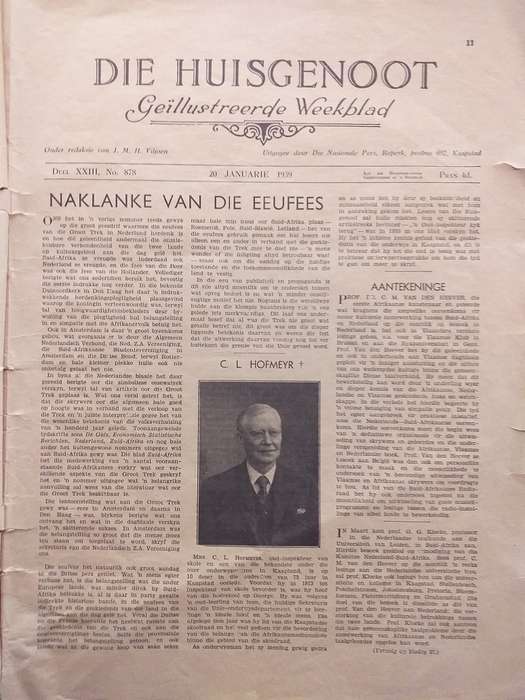 Huisgenoot 1939 *** GEHAWENDE TOESTAND ***