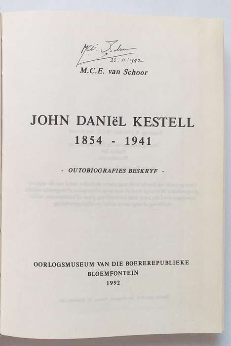 John Daniel Kestell (MCE van Schoor) geteken outeur