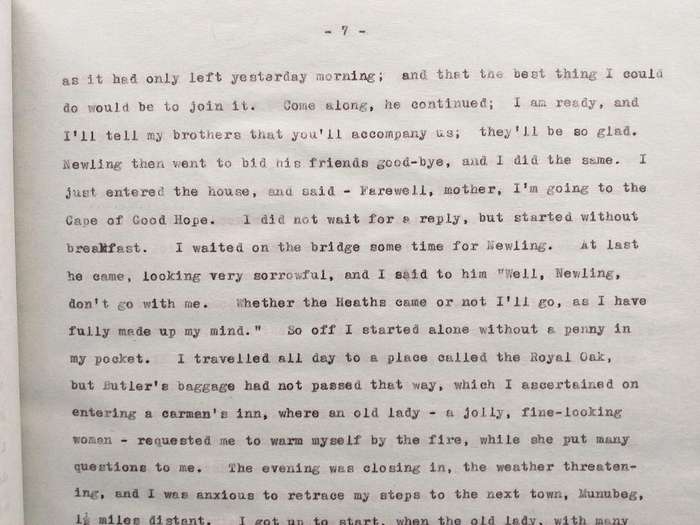 Reminiscences of John Montgomery founder of Burghersdorp - Original typed manuscript