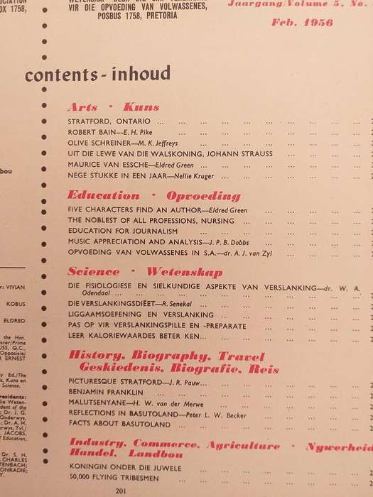 Lantern Tydskrif Magazine Jan-March 1956 vol 5 nr 3