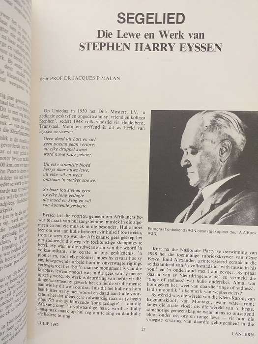 Lantern Tydskrif Magazine Julie 1982 vol 31 nr 3