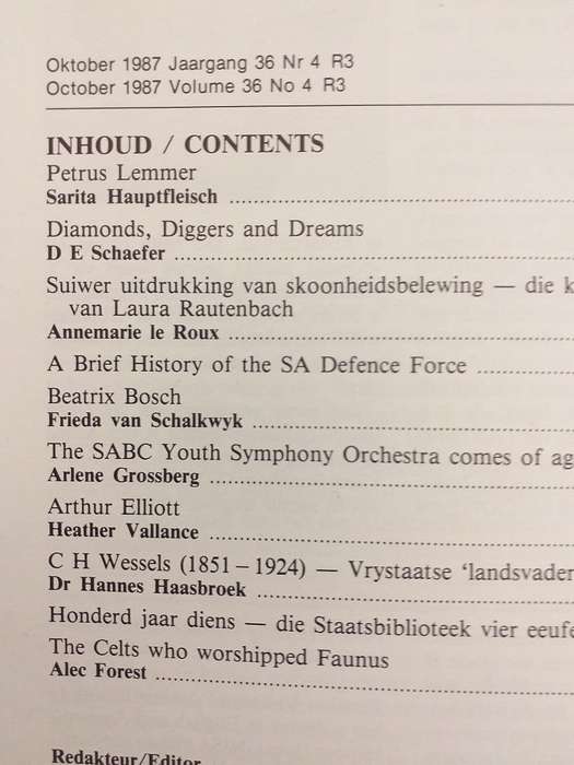 Lantern Magazine/ Tydskrif Okt 1987 Vol 36 nr 4