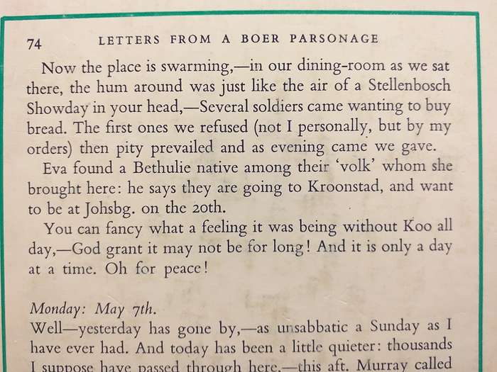 Letters from a Boer parsonage during the Anglo Boer War (Margaret Marquard)