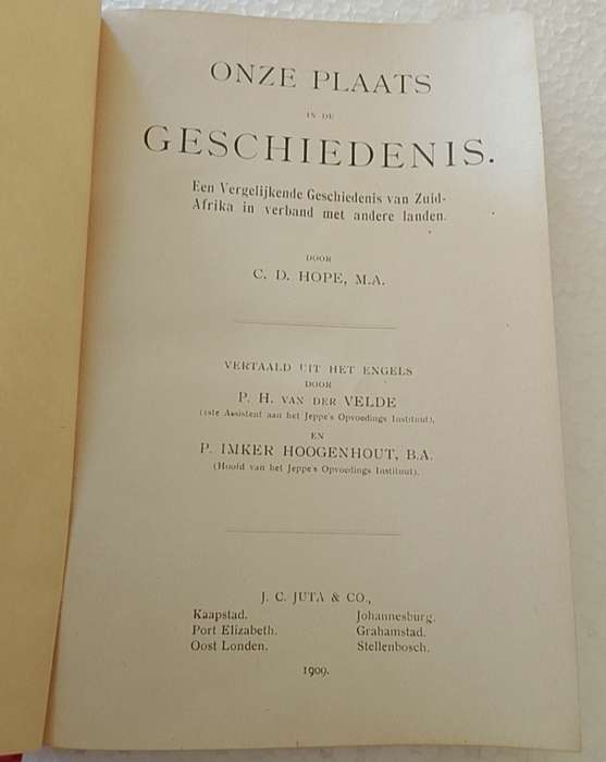Onze Plaats in de Geschiedenis door GD Hope