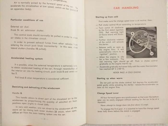 Peugeot 404 L Family saloon and 404 US Station wagon Instruction book