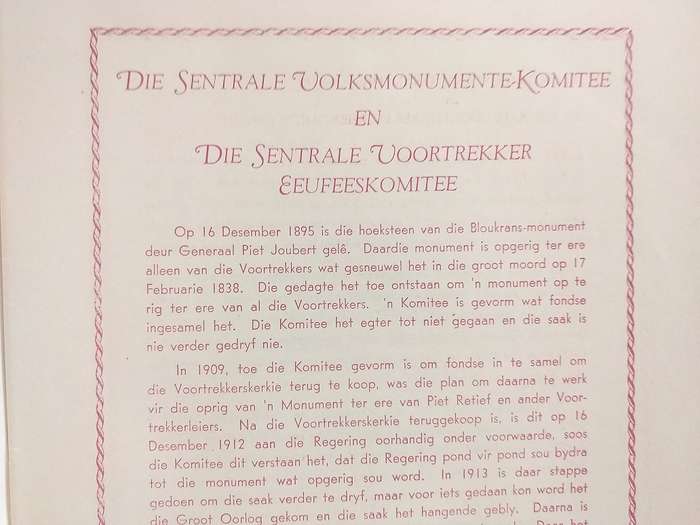 Sentrale Voortrekker Eeufees 1838-1938 Pretoria 14-16 Desember 1938