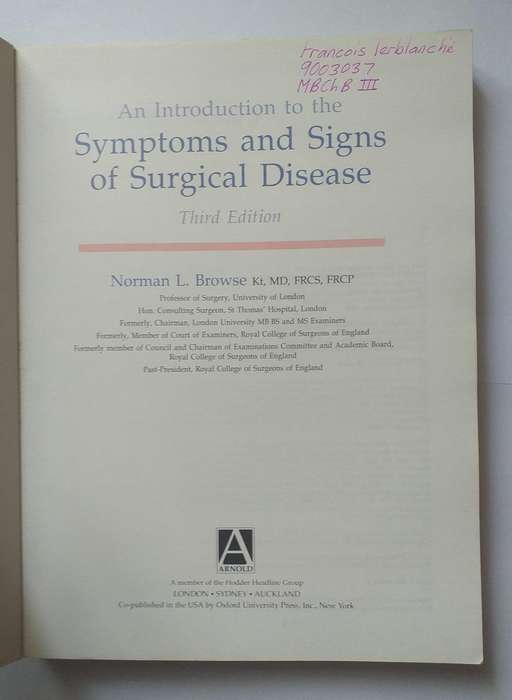 Symptoms and signs of surgical disease
