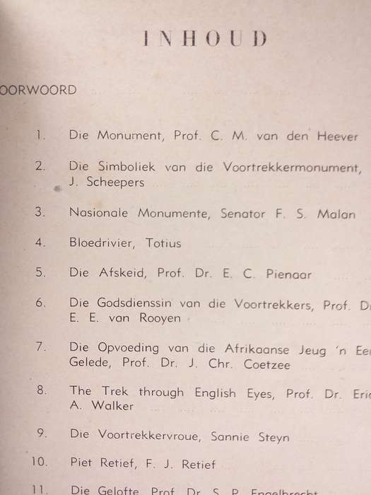 Voortrekkermonument Soewenier 1949 boek