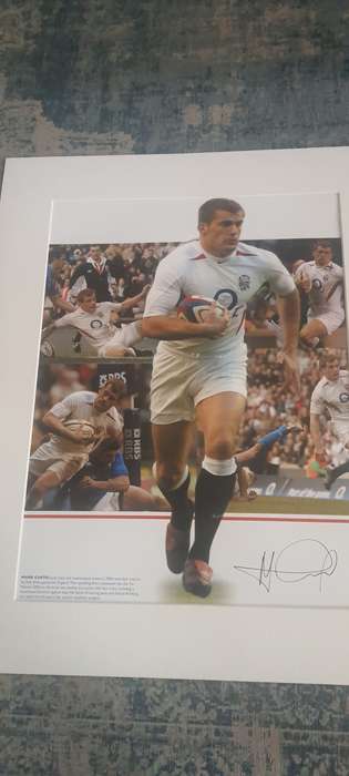 England Rugby legend Mark Cueto signed Picture montage.