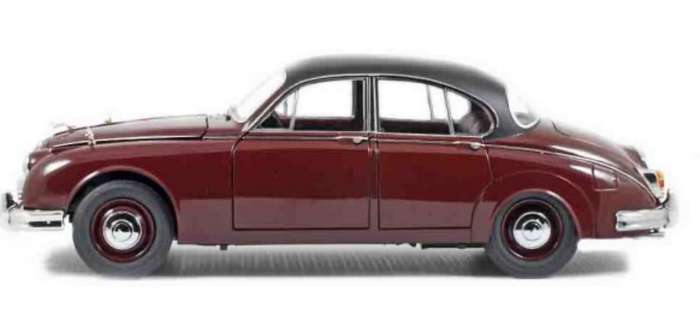 Jaguar Mk.II 2000 dark red 1/43 Cararama NEW+boxed #6110 instant wheels