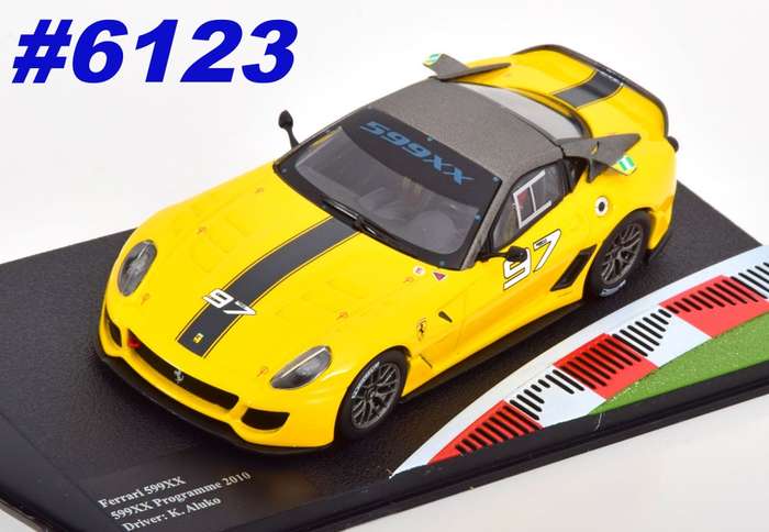 Ferrari 599XX #97 (K.Aluko) 2010 yellow  1/43 IXO/Altaya NEW+boxed #6123 instant wheels