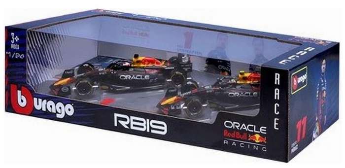 RedBull RB19 F1 2023 M.Verstappen/#1+S.Perez/#11 2carset 1/43 Bburago NEW+boxed #6134 instant wheels