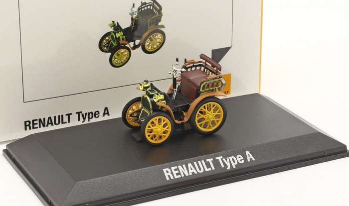 Renault Type A 1898 brown/yellow 1/43 Norev NEW+boxed #6151 instant wheels
