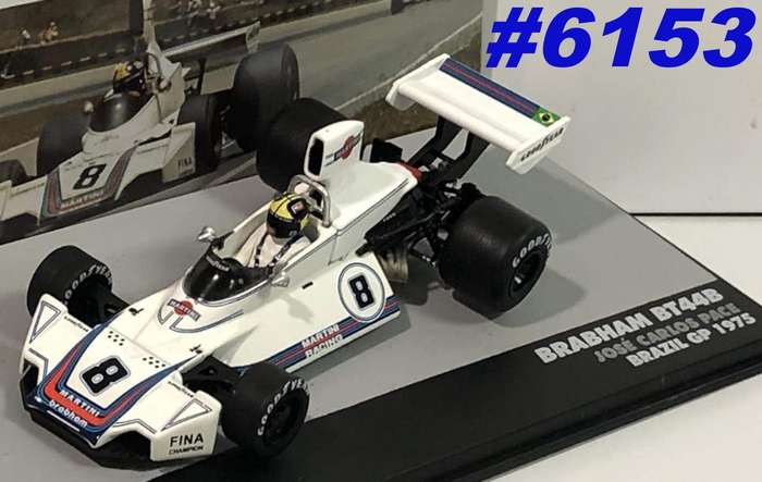 Brabham BT44B #8 F1 1975 Brazil C Pace white 1/43 IXO/Altaya NEW+boxed #6153 instant wheels