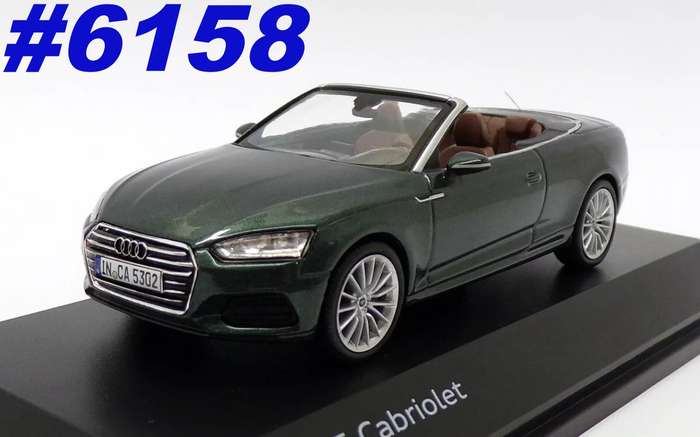 Audi A5 Cabriolet 2017 Gotland Green 1/43 Spark/Audi Cllctn NEW+boxed #6158 instant wheels