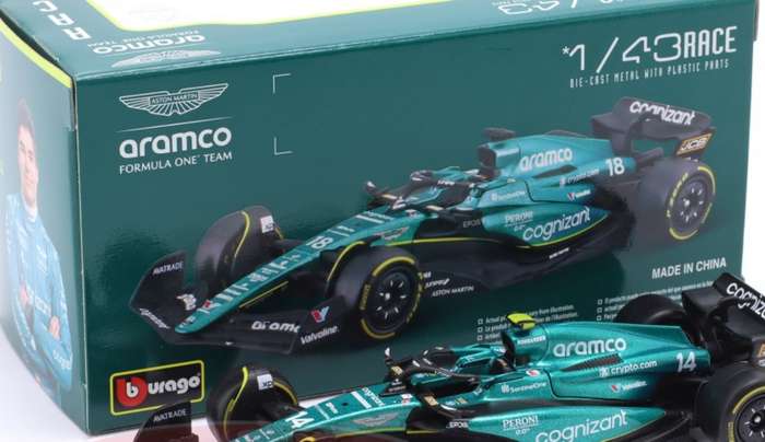 Aston Martin AMR23 #14 F1 2023 1/43 Bburago NEW+boxed #6169 instant wheels