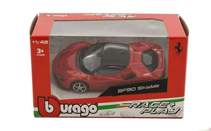 Ferrari SF90 Stradale 2019 red 1/43 Bburgao NEW+boxed #6162 instant wheels