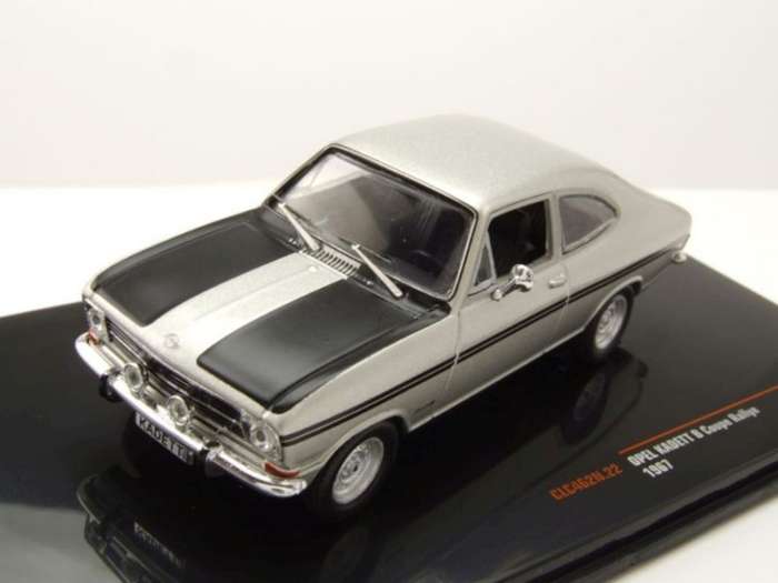 Opel Kadett B Rallye Coupe 1967 silver/black 1/43 IXO NEW+boxed #6182 instant wheels
