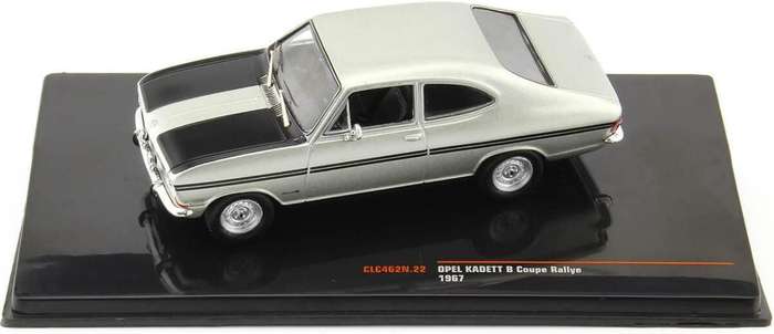 Opel Kadett B Rallye Coupe 1967 silver/black 1/43 IXO NEW+boxed #6182 instant wheels